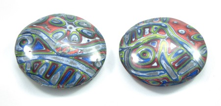 Domed pendants made during Carol Simmons' mokume gane workshop in Nanaimo