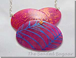 Riveted silkscreened necklace