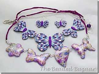 Butterfly necklaces and earrings