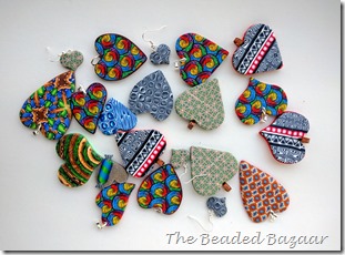 Hearts with cane slices: The Beaded Bazaar